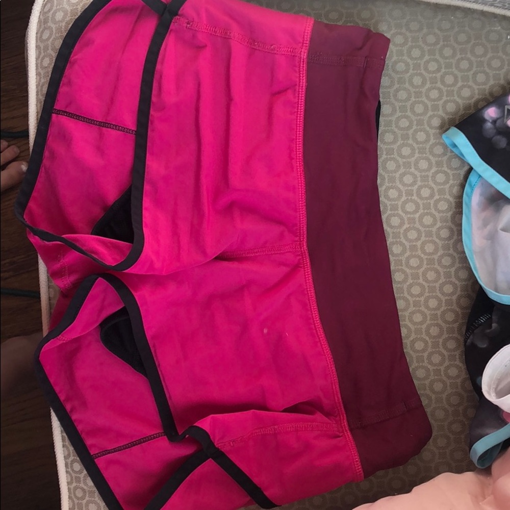Pink lulu lemon shorts